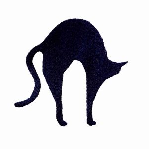 arched back cat embroidery