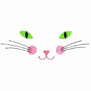 light cat face embroidery